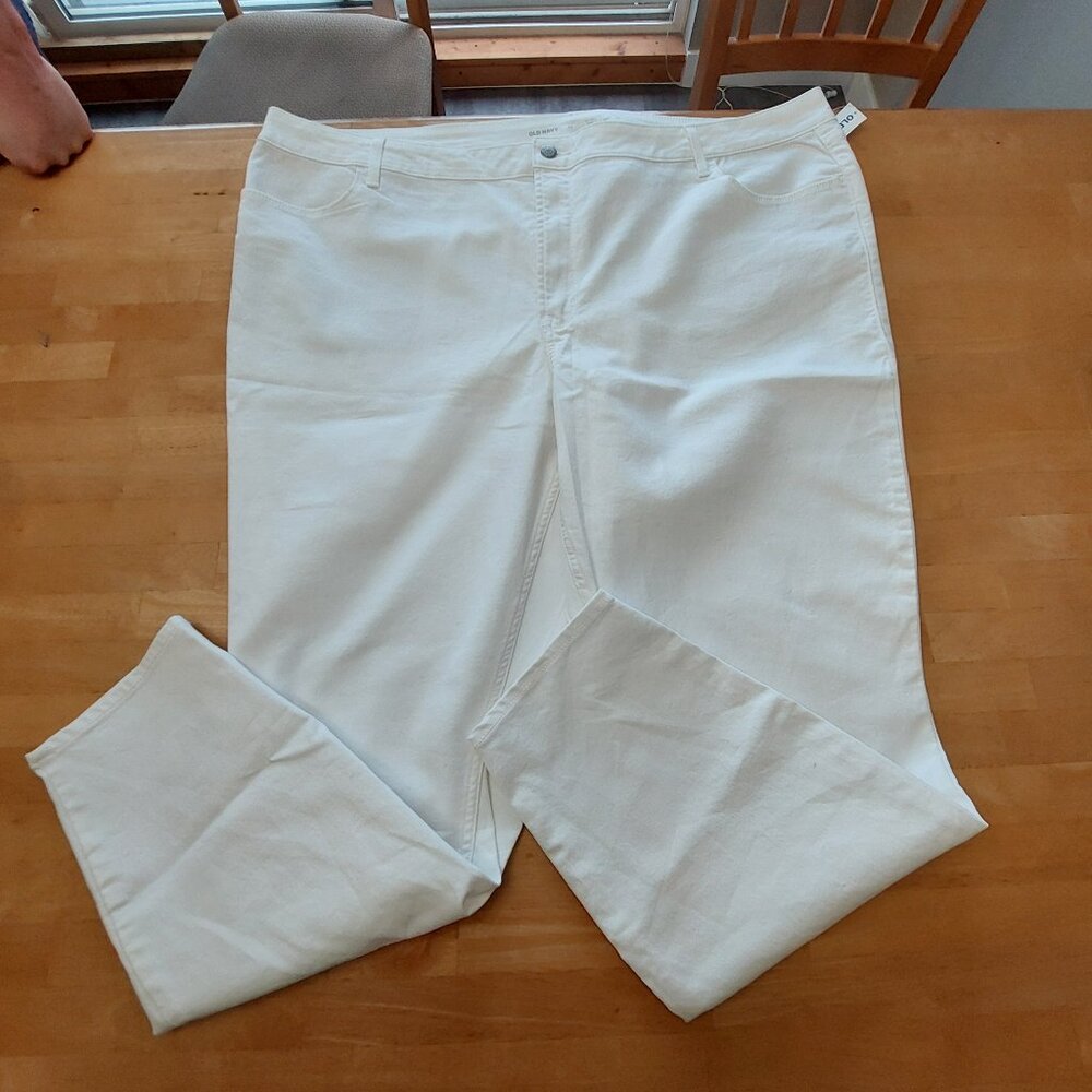 Old Navy Plus Size White Cotton Wow High Rise Skinny Jean Pants Size 26